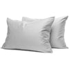 Light Gray Organic Pillowcases - Square Flower