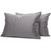 Taupe Gray Organic Pillowcases - Square Flower